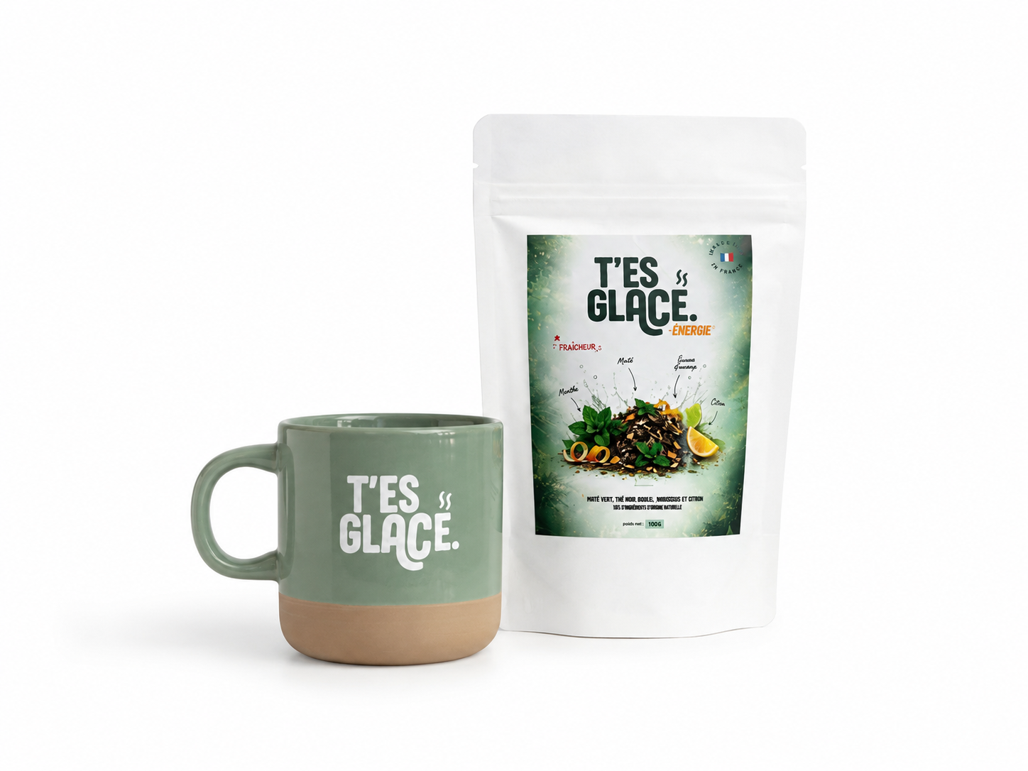 Pack duo : Tasse x T'es Glacé Énergie - Saveur Menthe & Citron